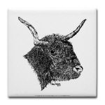 Bull Pen and Ink Tile/Coaster by NANCE